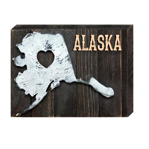 Designocracy I Love Alaska state Art on Board Wall Decor 9876112